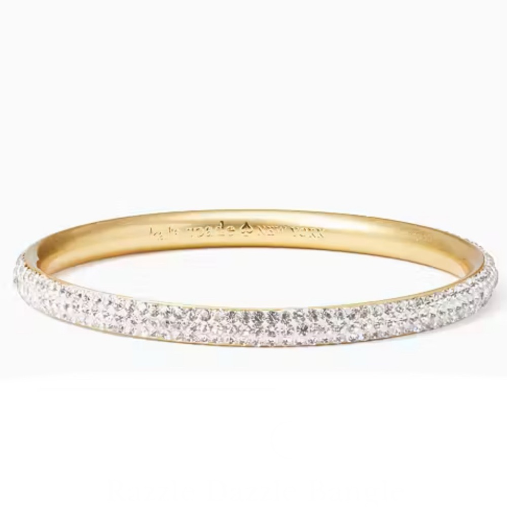 Kate Spade Gold Razzle Dazzle Bangle Bracelet ~ Prom Wedding Rhinestone Bling - Picture 4 of 4